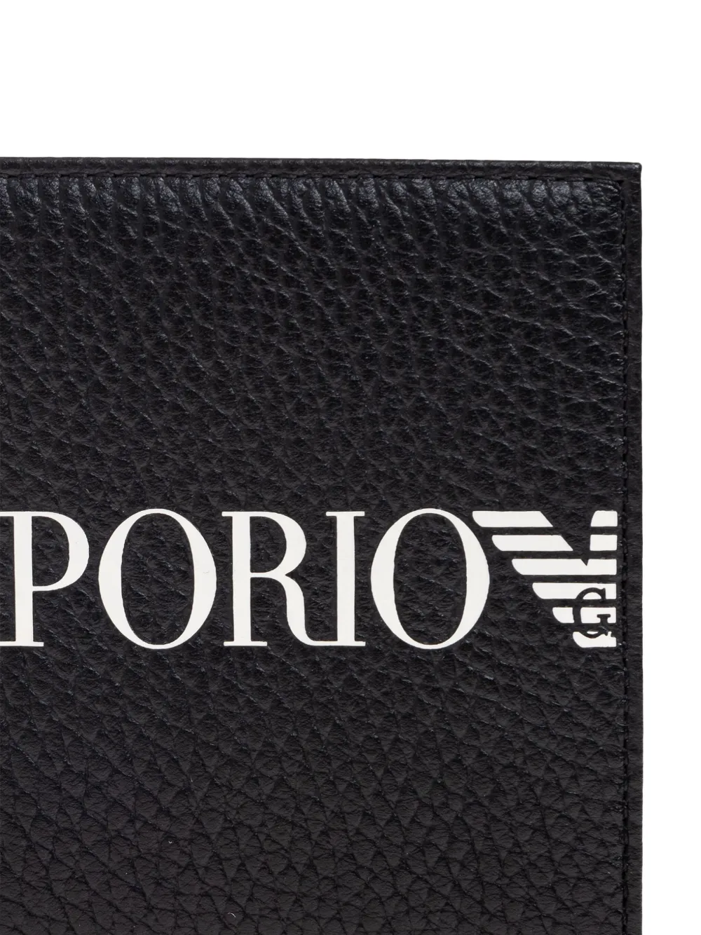 Emporio Armani Leren portemonnee Zwart