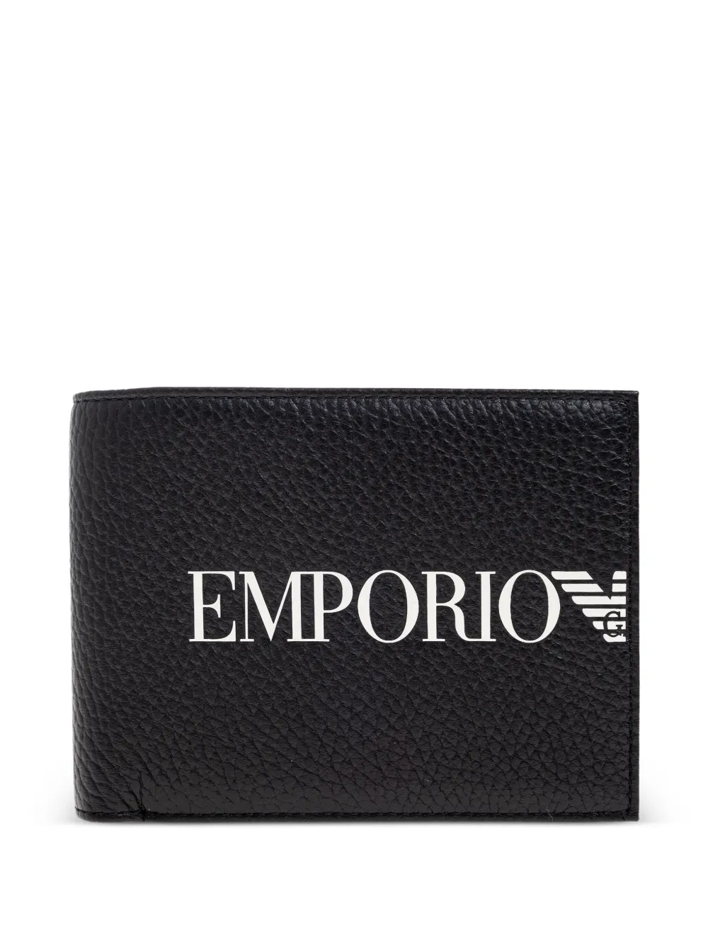 Emporio Armani Leren portemonnee Zwart