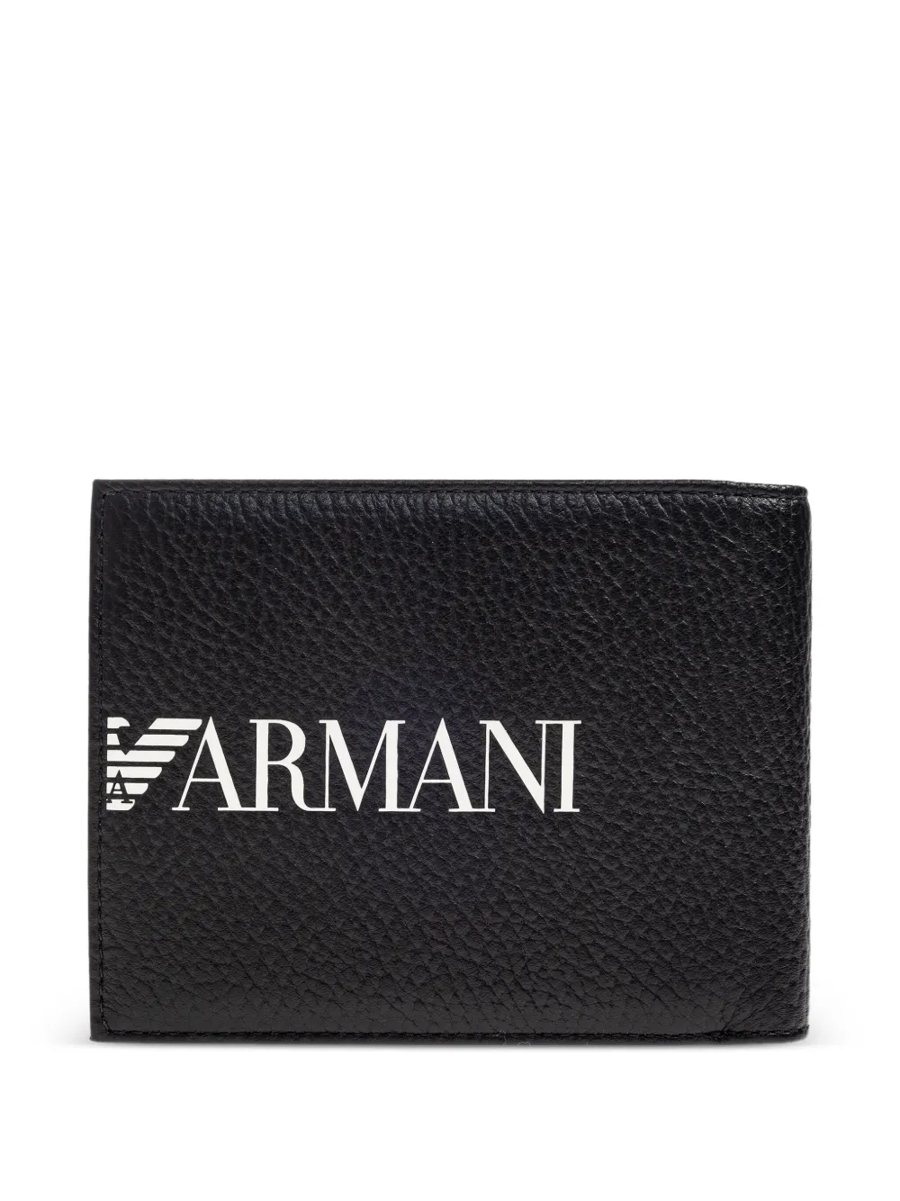 Emporio Armani Leren portemonnee Zwart