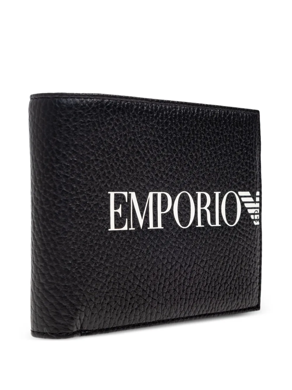 Emporio Armani Leren portemonnee Zwart
