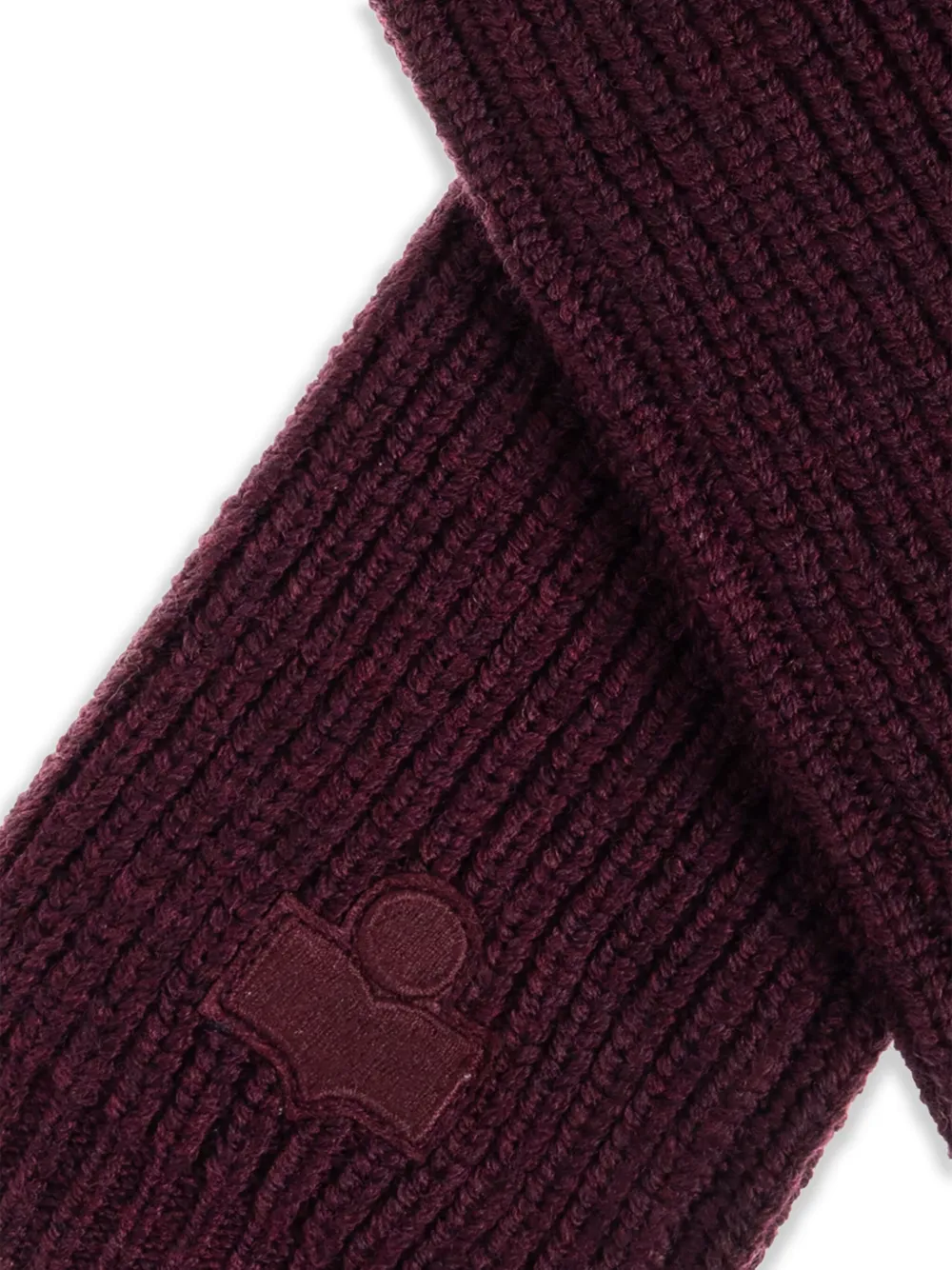 ISABEL MARANT Geribbelde handschoenen met logo Paars