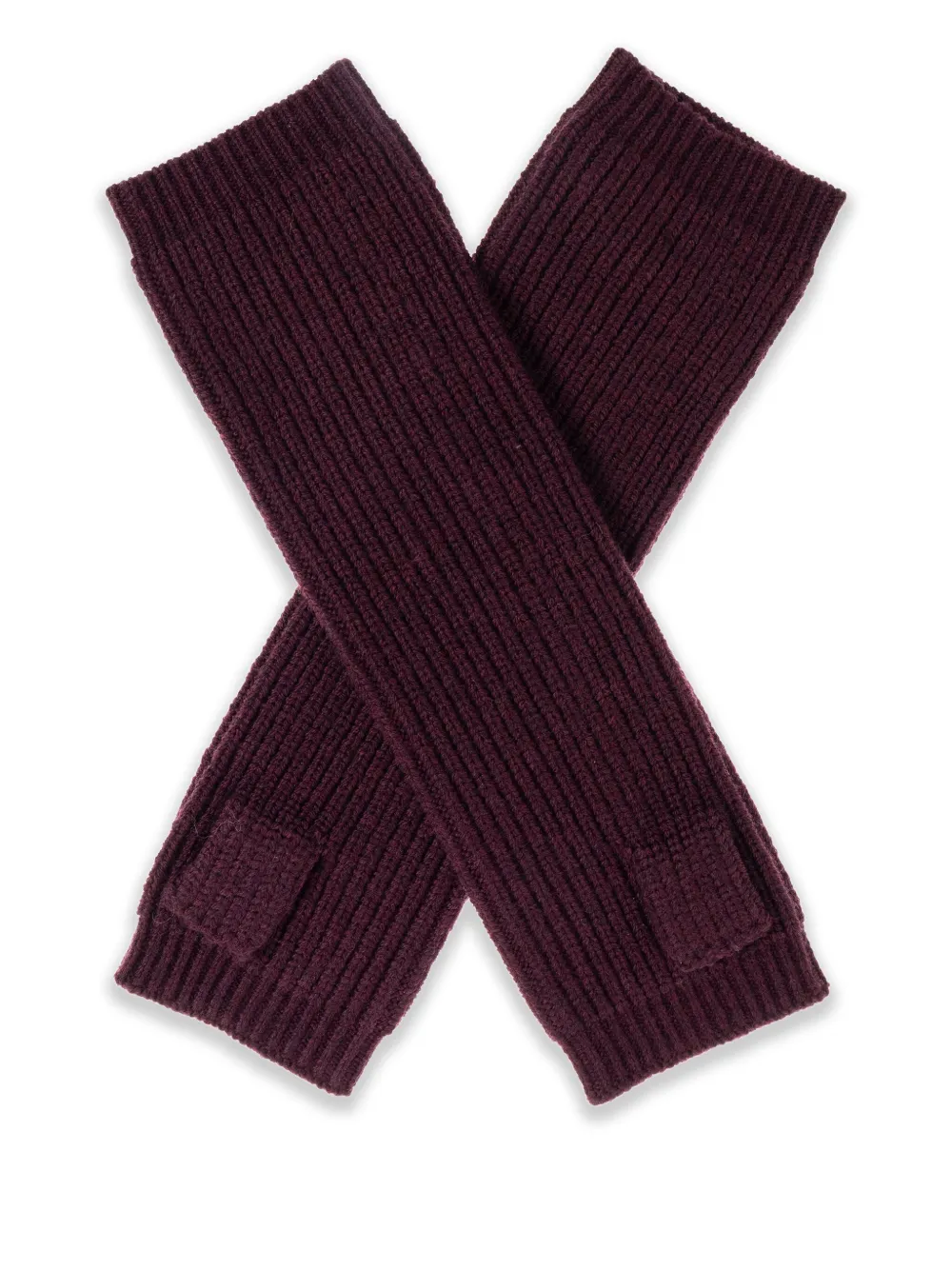 ISABEL MARANT Geribbelde handschoenen met logo Paars