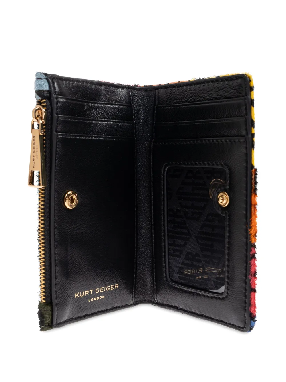 Kurt Geiger Kensington Patchwork Eagle-head Bifold Wallet In Black