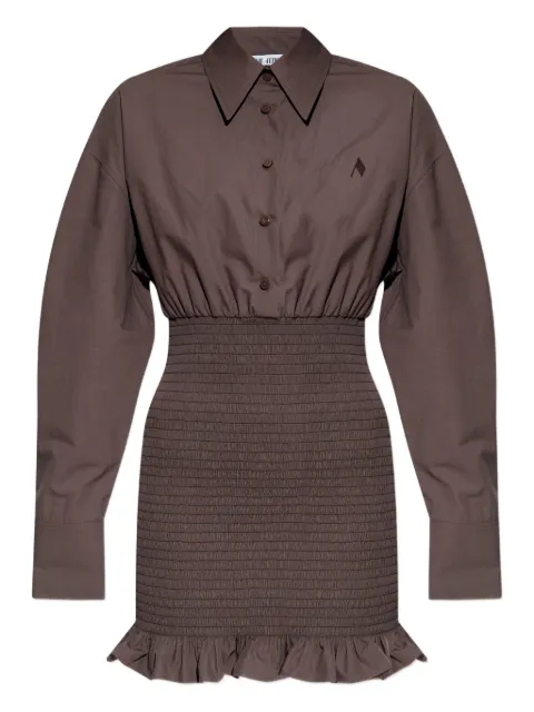 The Attico smocked ruffled mini dress