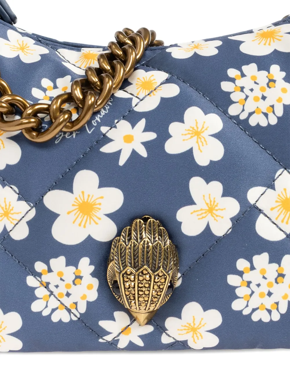 Kurt Geiger Floral-print Cross Body Bag In Blue