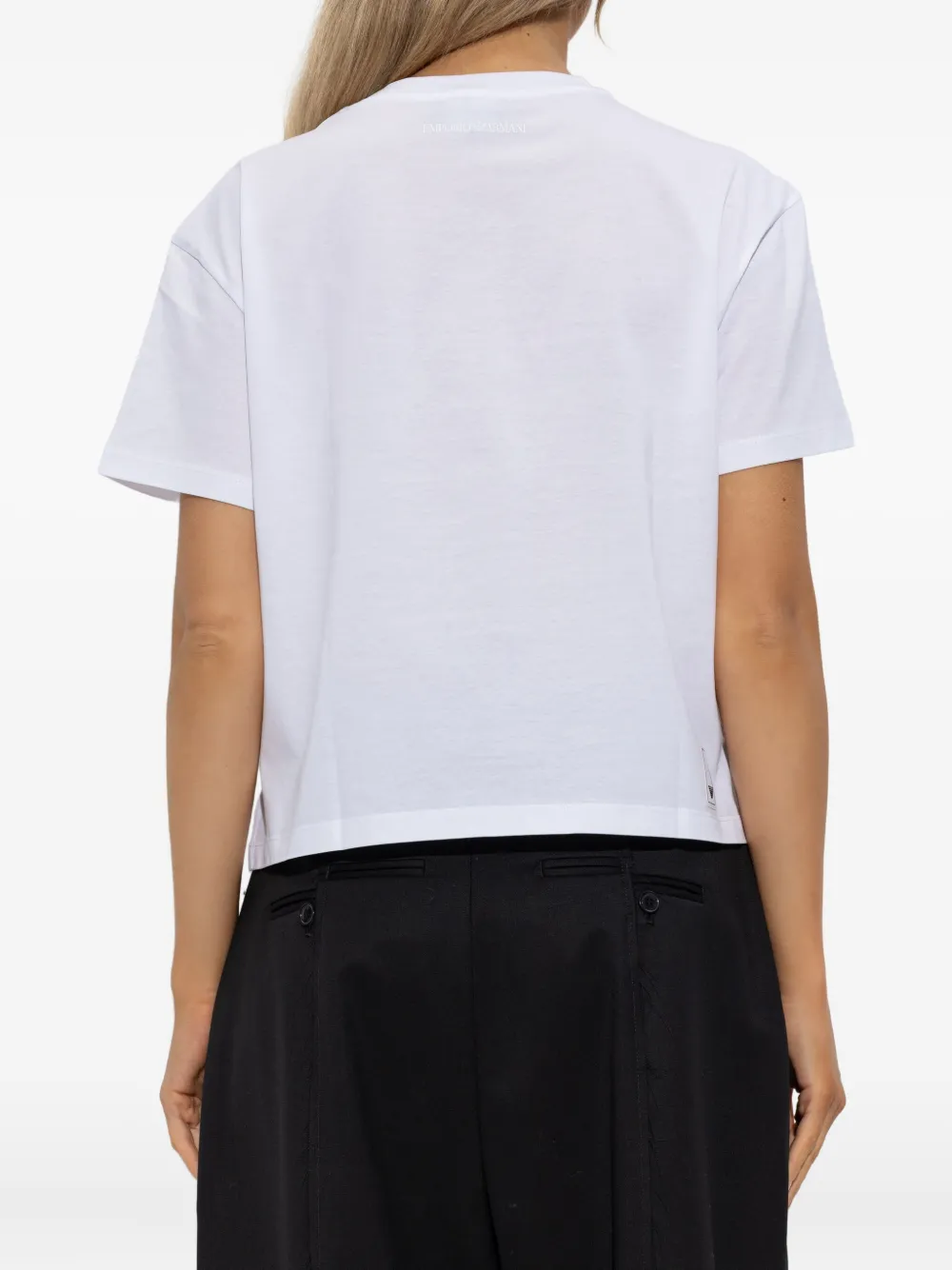 Emporio Armani Katoenen T-shirt met logopatch U0002 WHITE