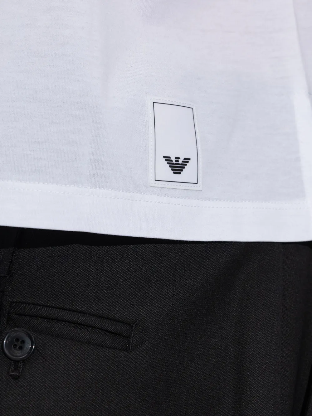 Emporio Armani Katoenen T-shirt met logopatch U0002 WHITE