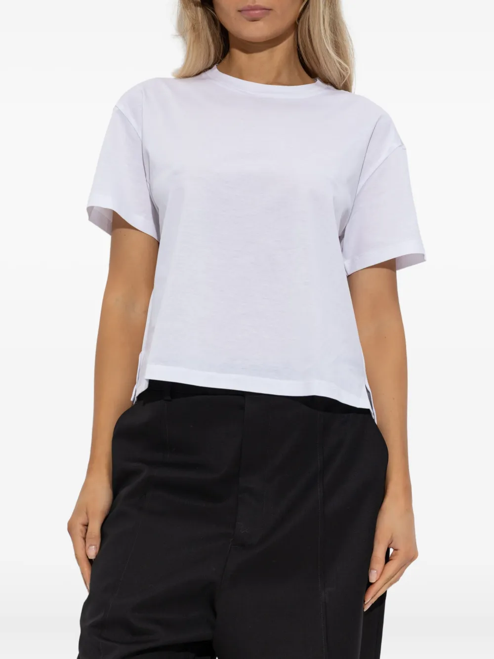 Emporio Armani Katoenen T-shirt met logopatch U0002 WHITE