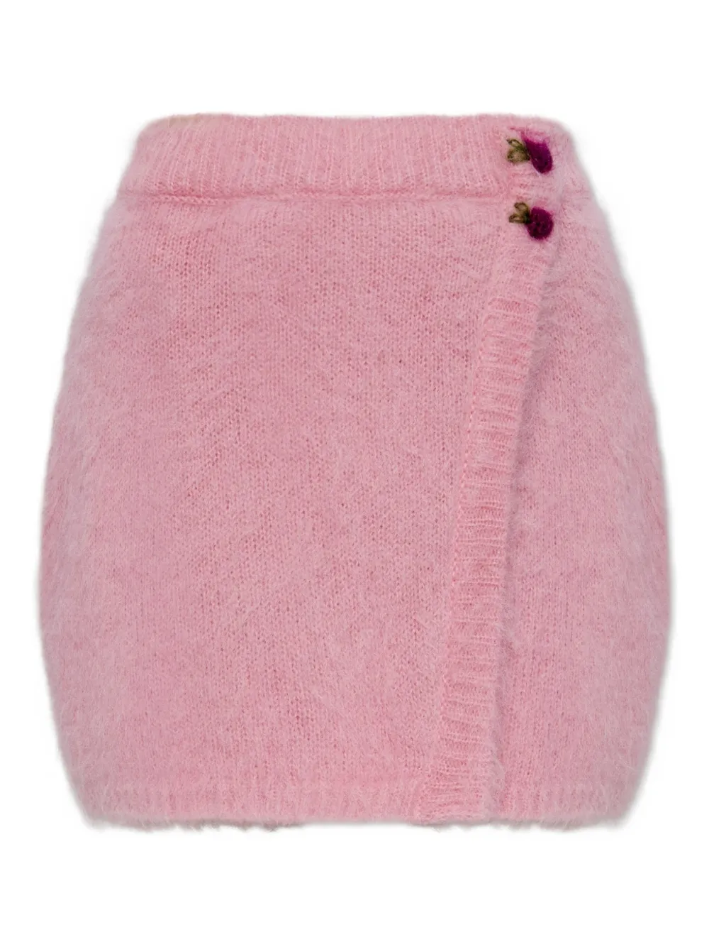 Alessandra Rich Rok met bloemen en knopen Roze