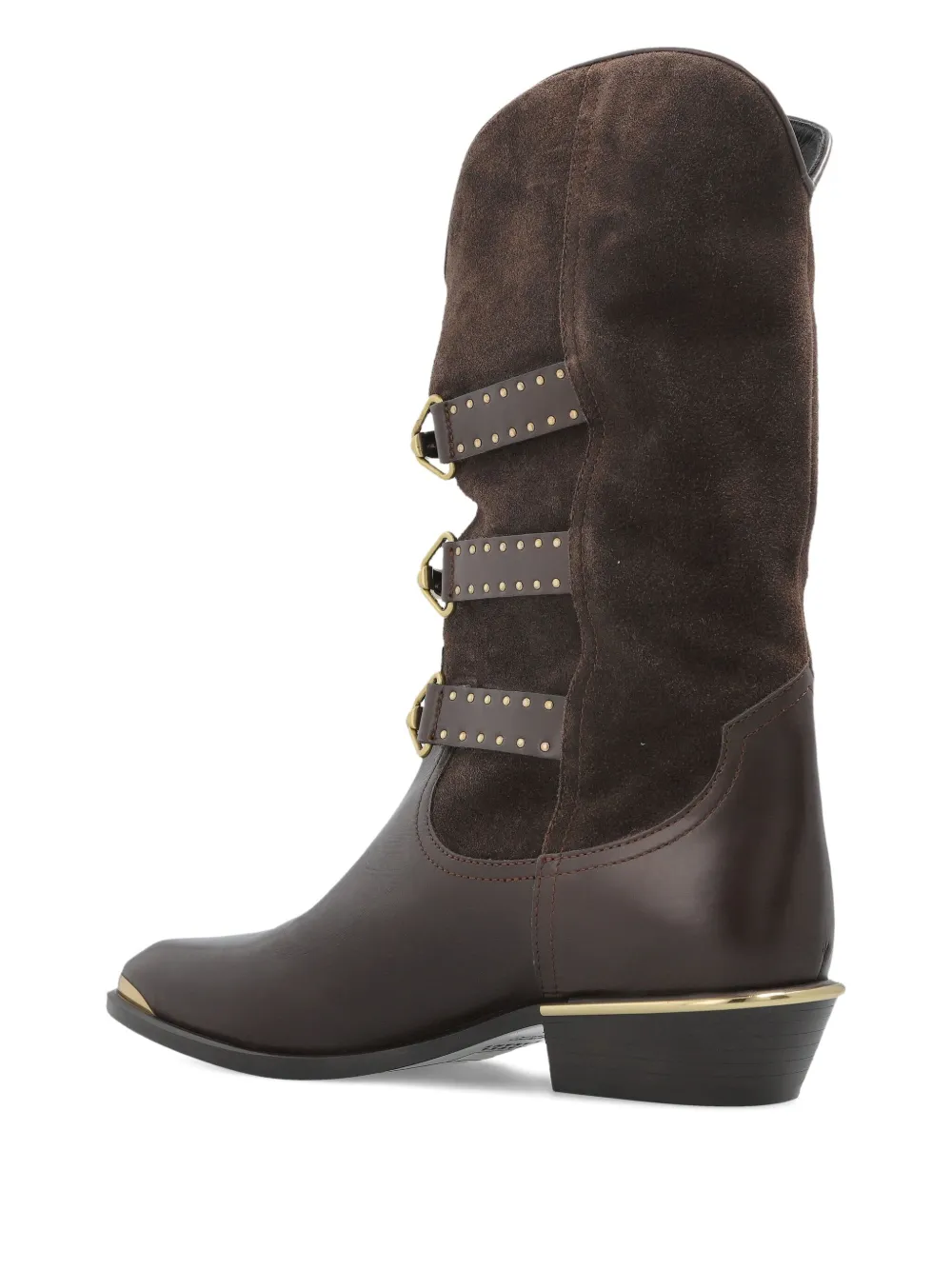 Isabel Marant 30mm Buckle-detail Suede Leather Boots In Brown