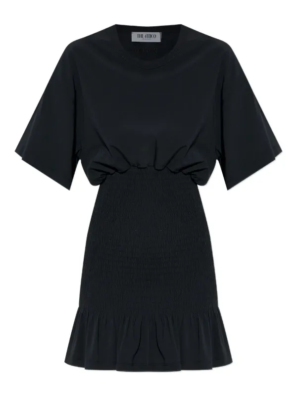 Attico Smocked Mini Dress - Black