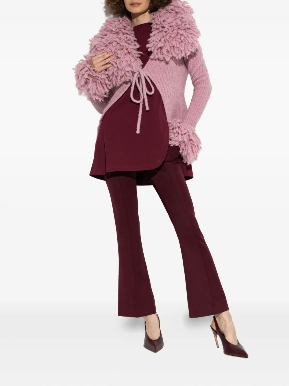The Attico centre-seam flared trousers - Rood