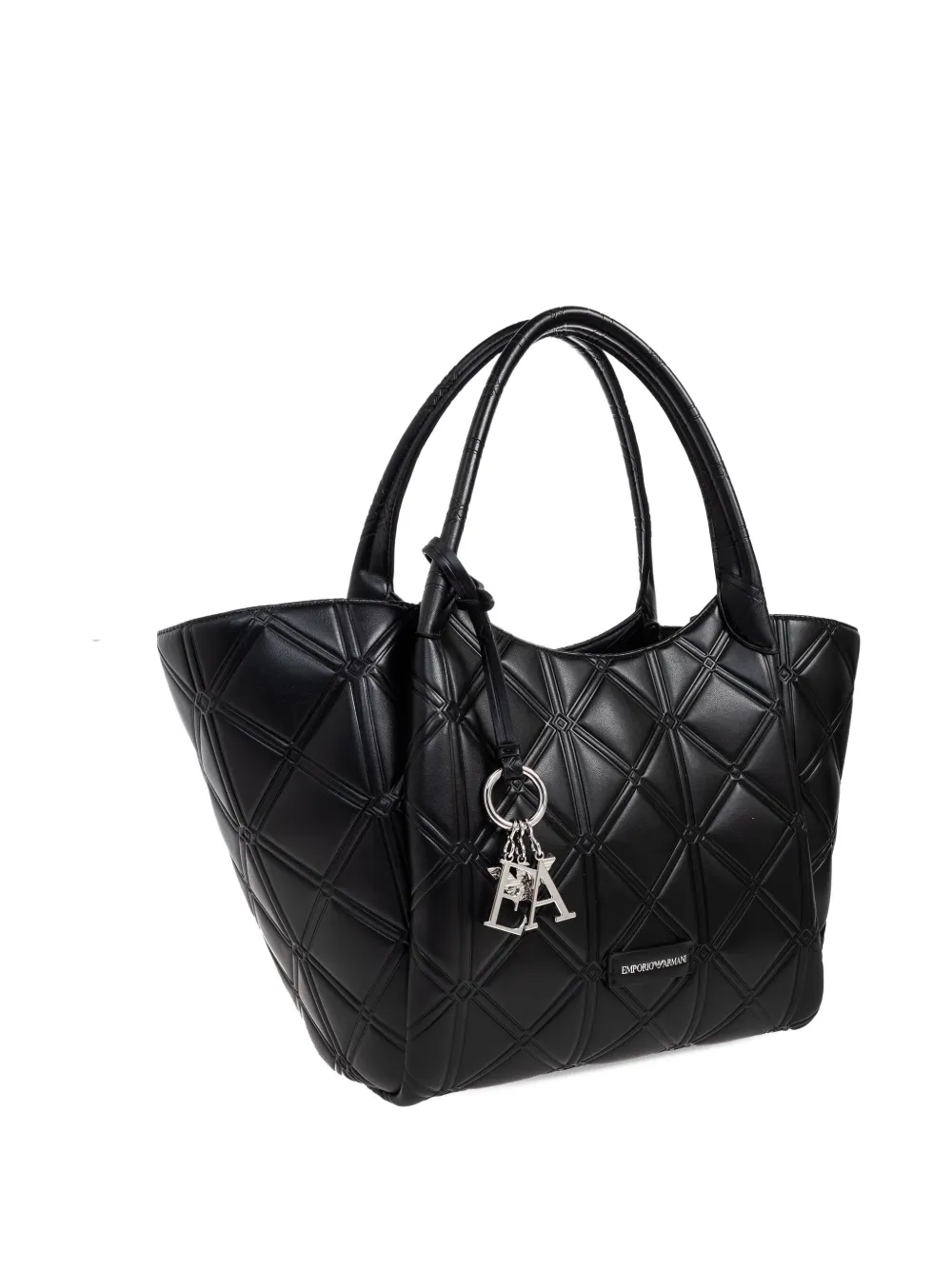 Emporio Armani Quilted Logo-detail Tote Bag In Black