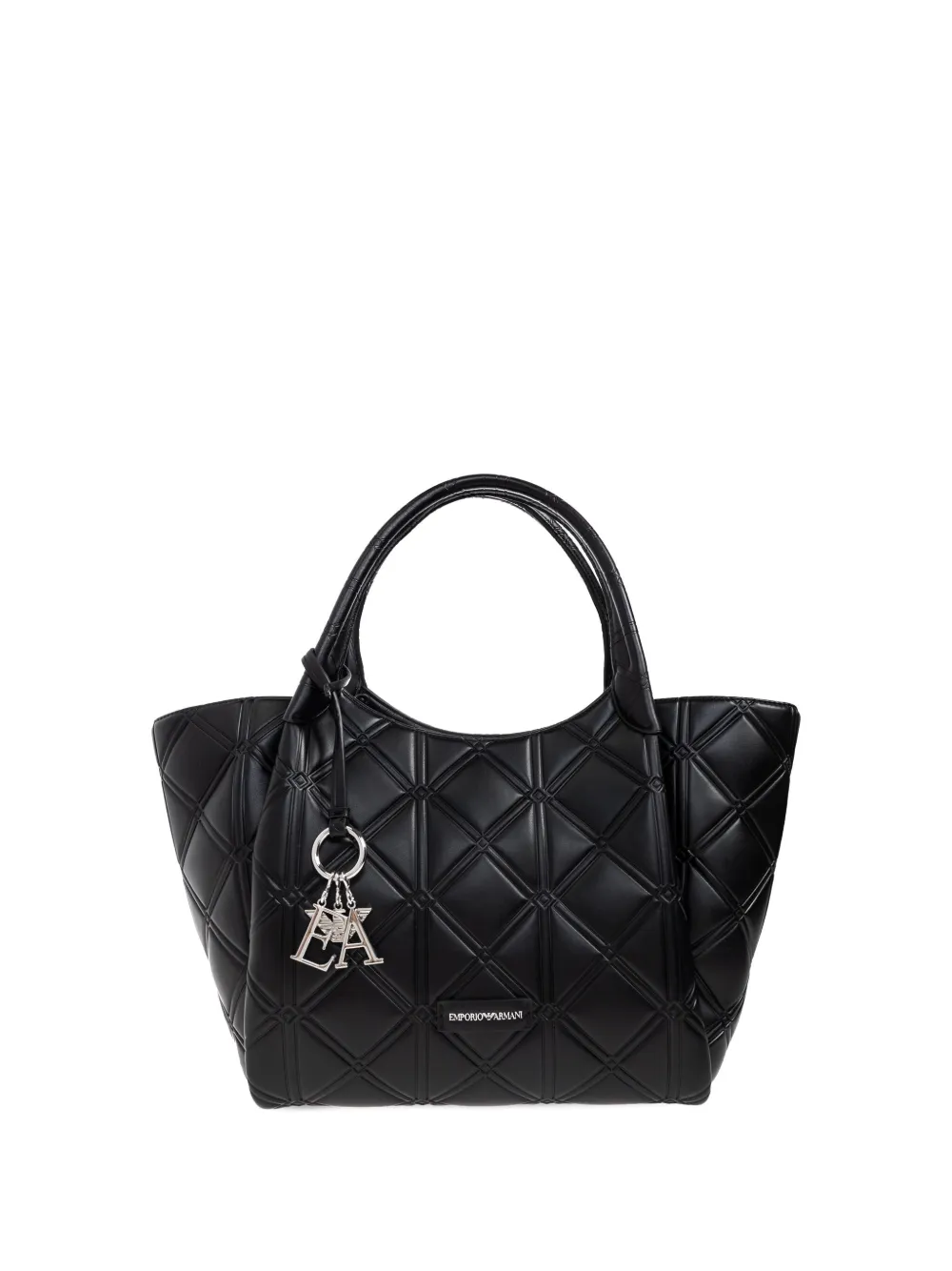 Emporio Armani Quilted Logo-detail Tote Bag In Black