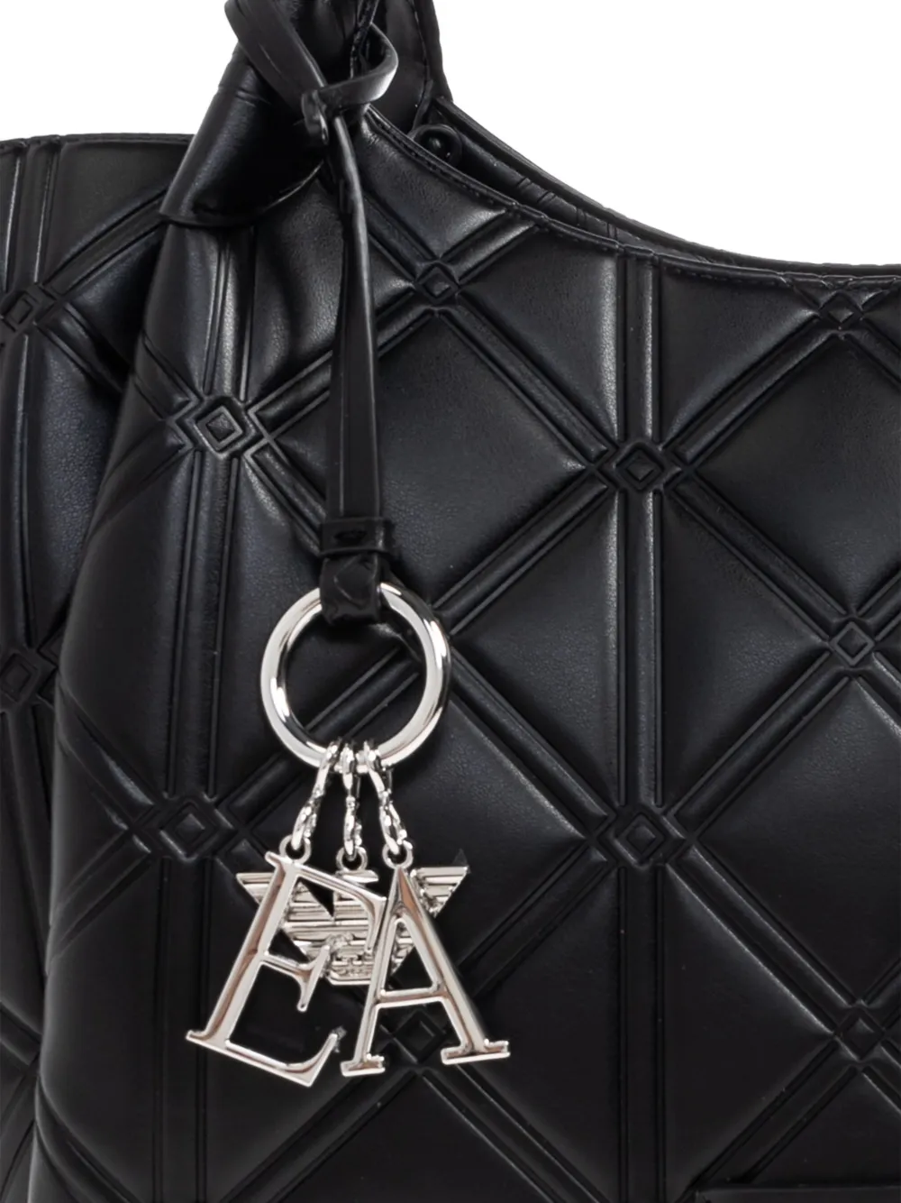 Emporio Armani Quilted Logo-detail Tote Bag In Black