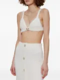 Alessandra Rich flower-embellishment top - White