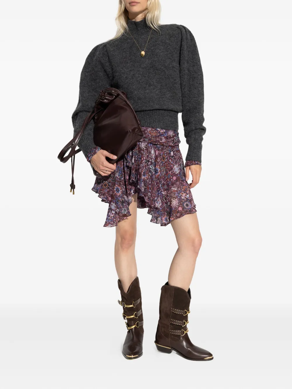 Isabel Marant Étoile Long-sleeve Turtleneck Sweater In Gray