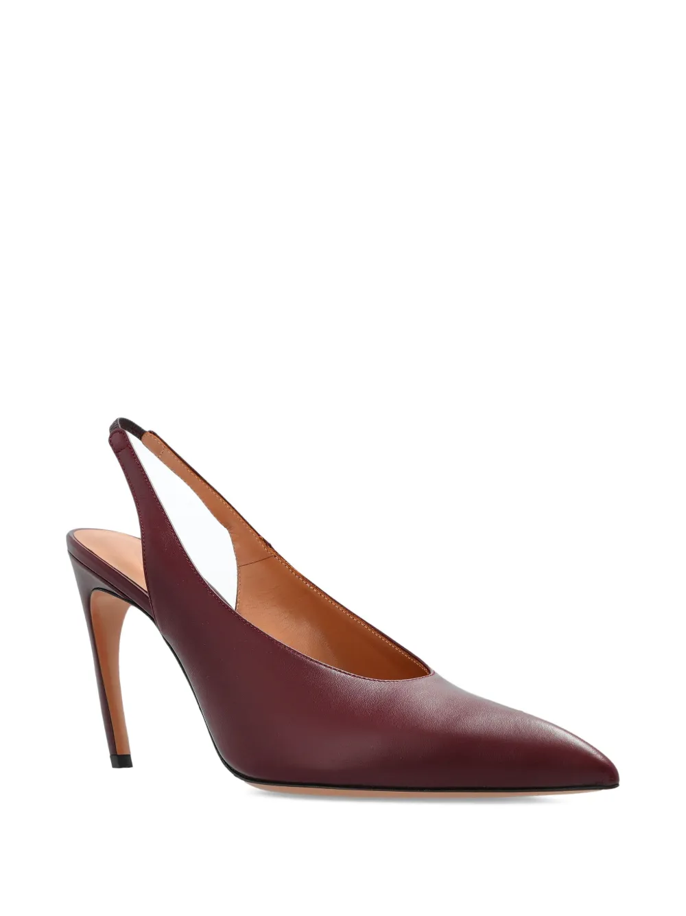 The Attico 11mm slingback pointed-toe pumps Red