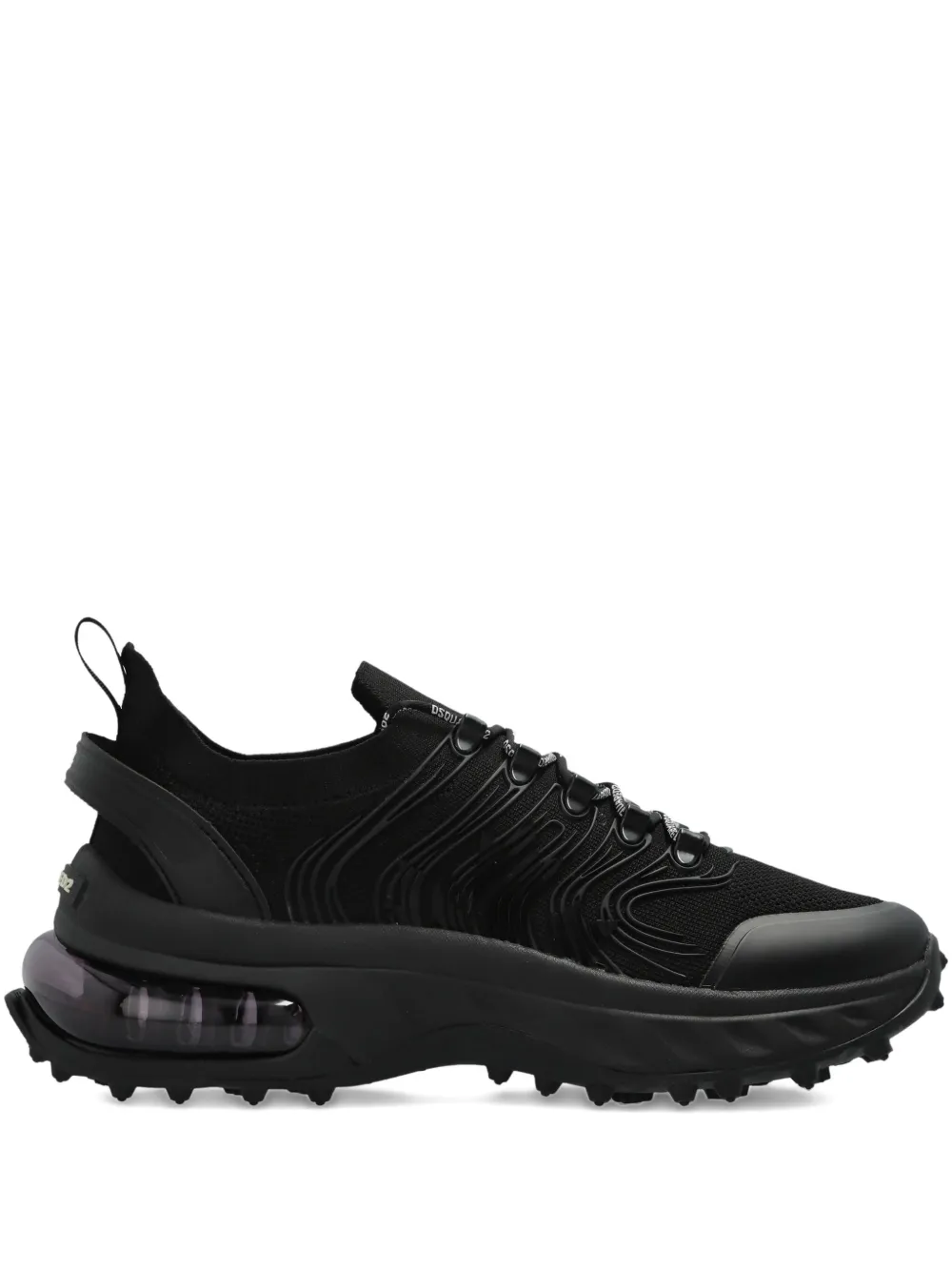 DSQUARED2 textured lace-up sneakers Black