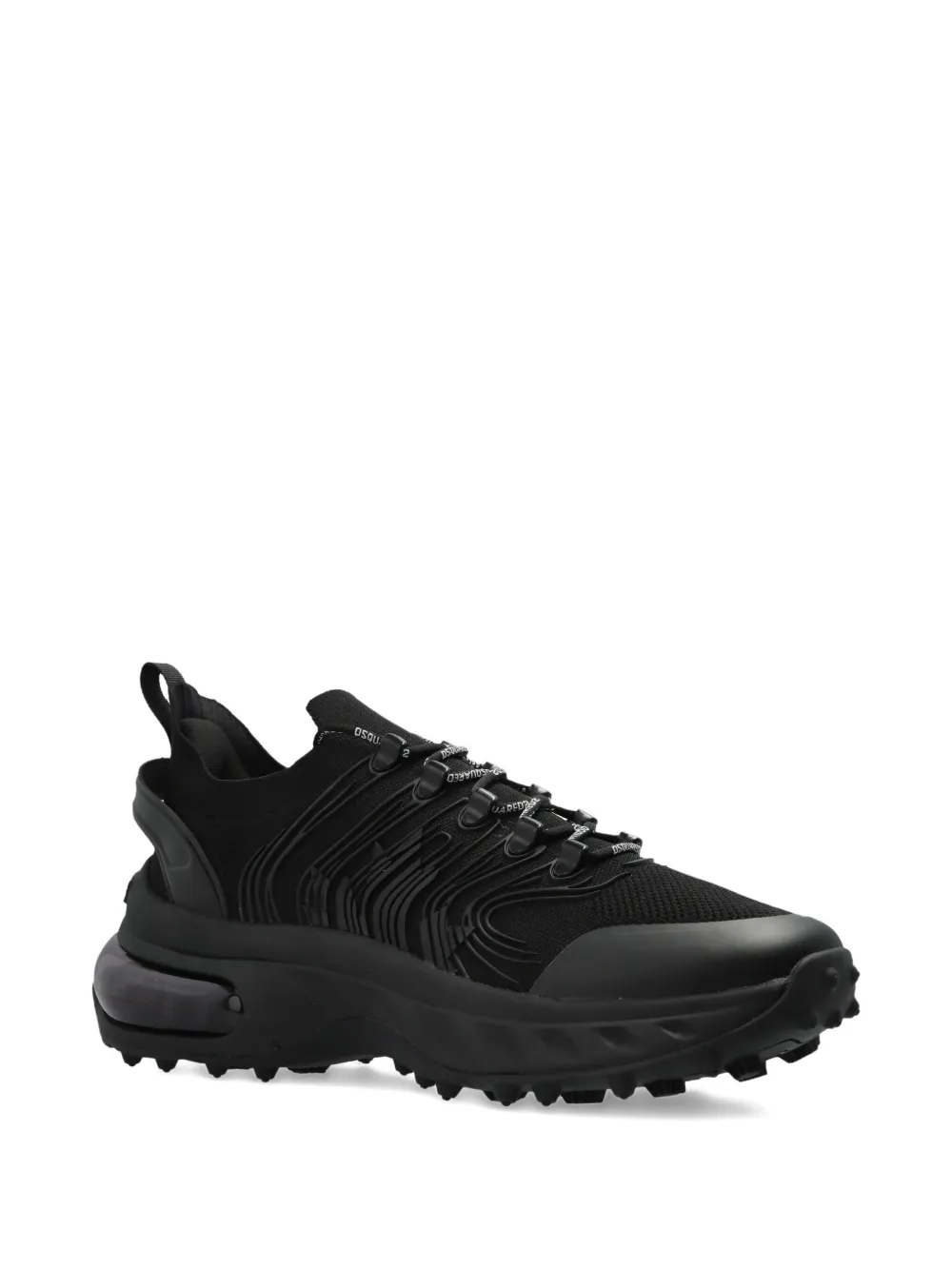 Dsquared2 Textured Lace-up Sneakers In Black
