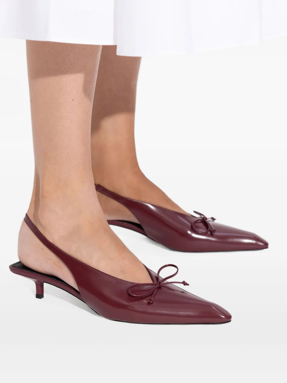 Jacquemus 40mm Cubisto slingback bow pumps Red