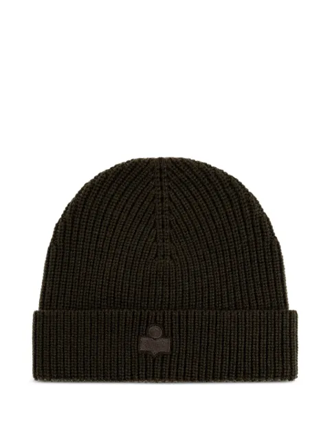ISABEL MARANT ribbed logo beanie hat