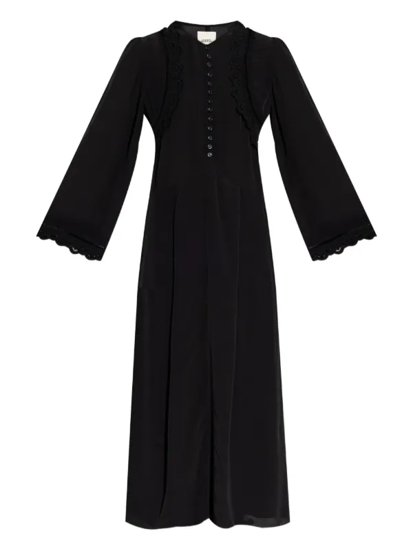 ISABEL MARANT lace-trimmed button-front Dress | Black | FARFETCH GE ISABEL MARANT lace-trimmed button-front Dress | Black | FARFETCH GE