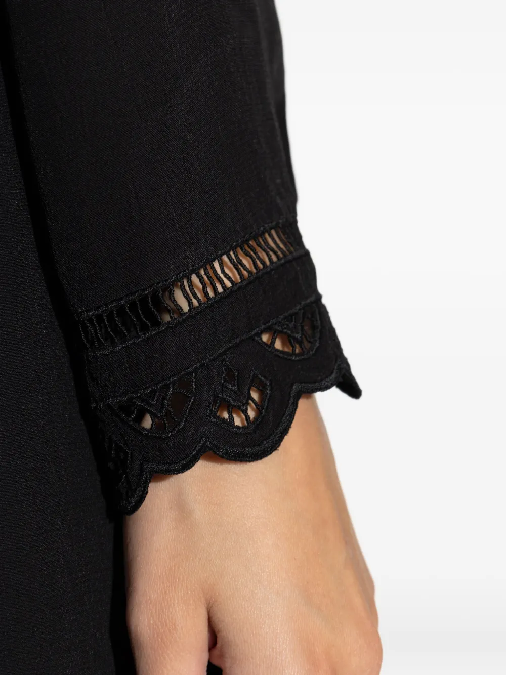 ISABEL MARANT Jurk met kanten afwerking en knopen Zwart