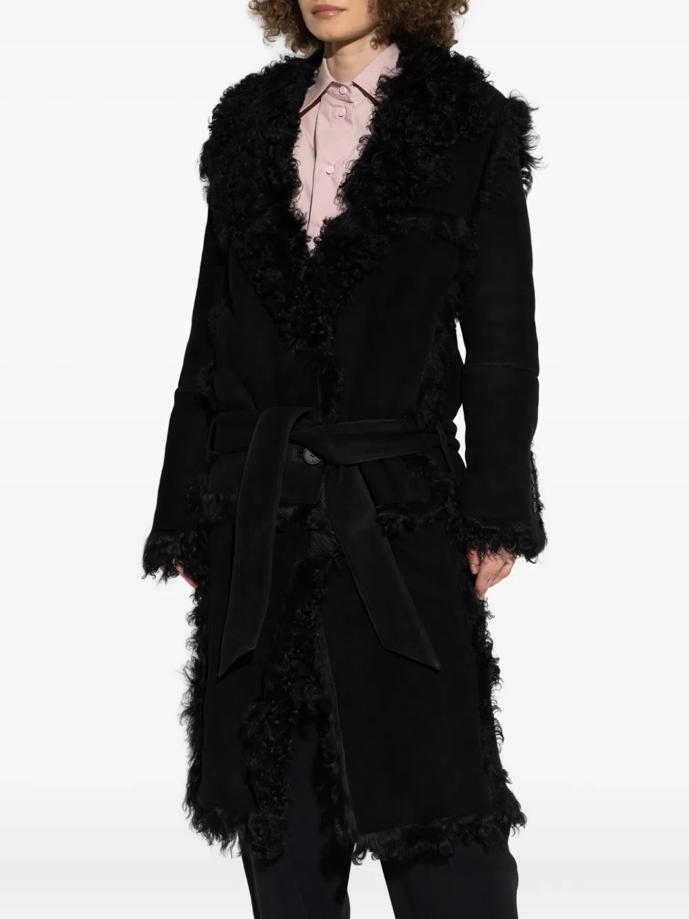 The Attico Lammy coat Zwart