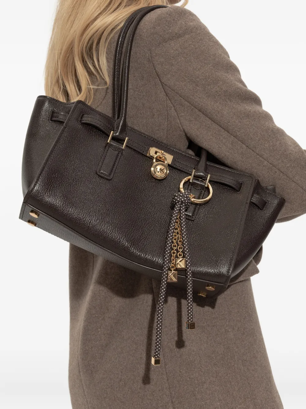 Michael Michael Kors Schoudertas met slot-detail - Bruin