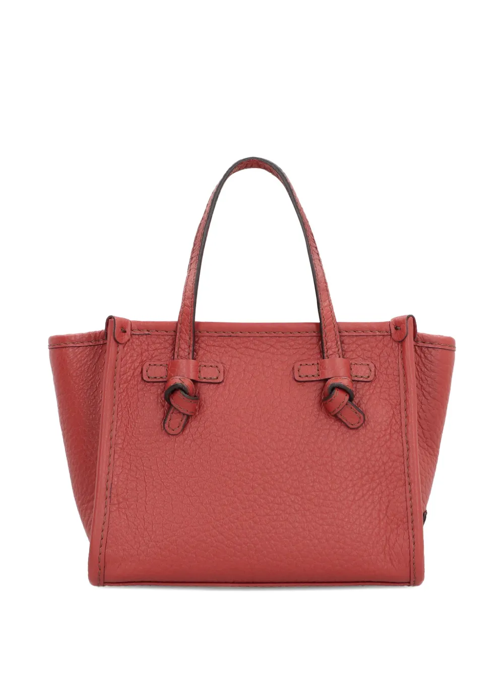 GIANNI CHIARINI Miss Marcella leren mini-shopper met geknoopt detail Rood