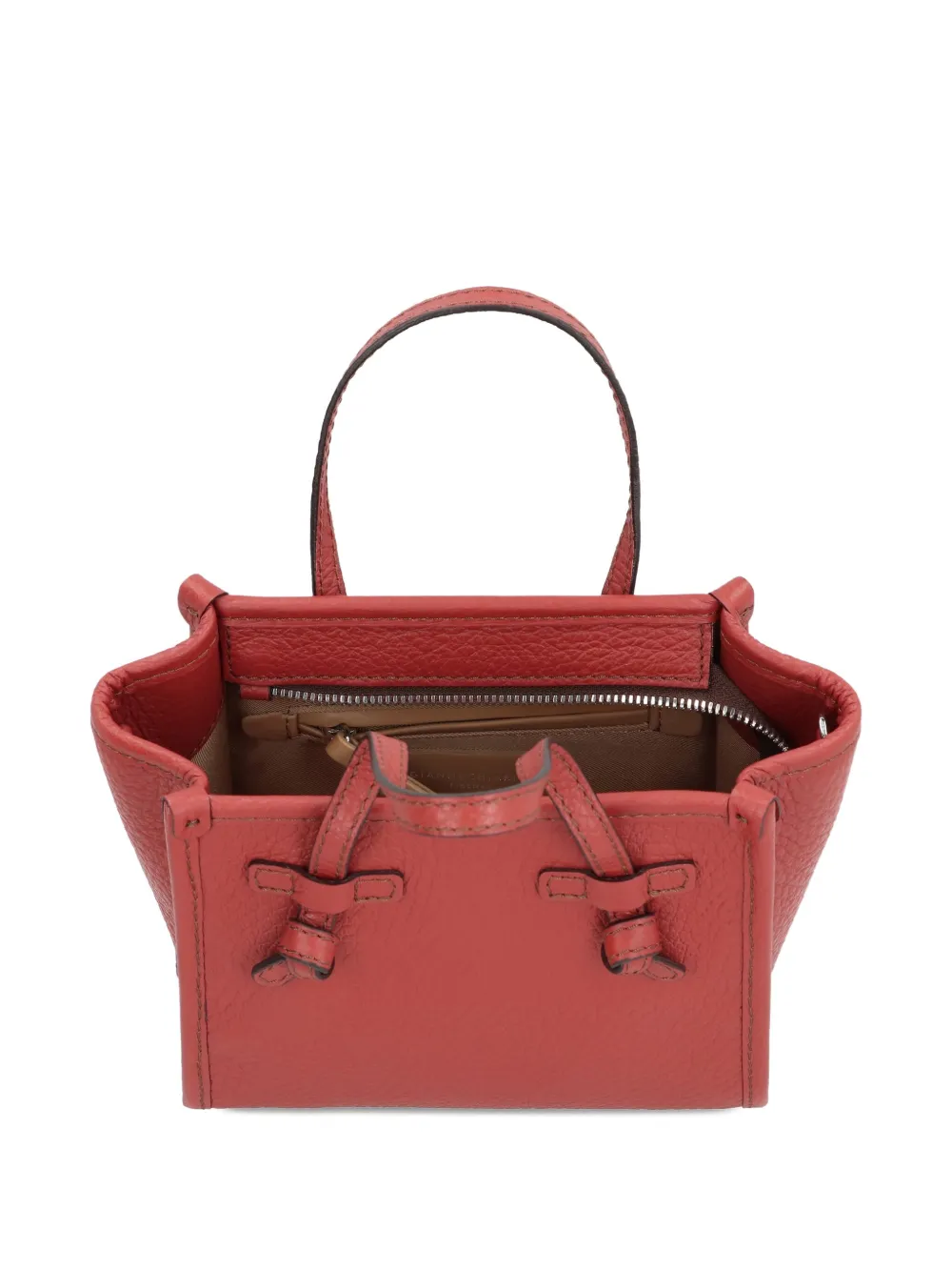GIANNI CHIARINI Miss Marcella leren mini-shopper met geknoopt detail Rood
