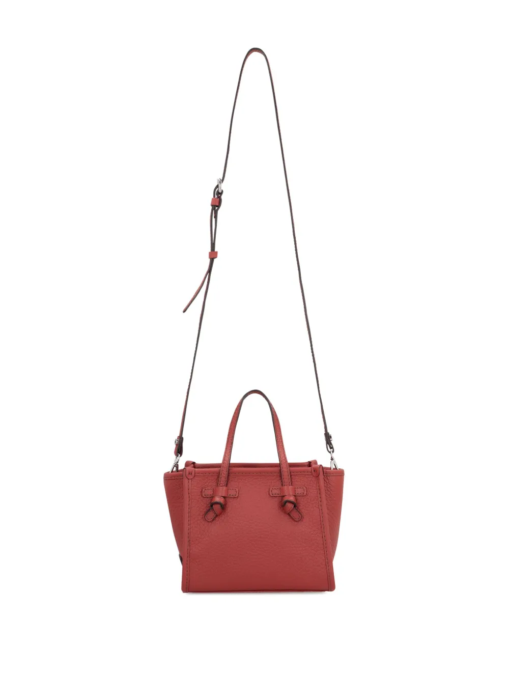 GIANNI CHIARINI Miss Marcella leren mini-shopper met geknoopt detail Rood
