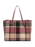 GIANNI CHIARINI Marcella plaid leather-trimmed tote bag - Neutrals