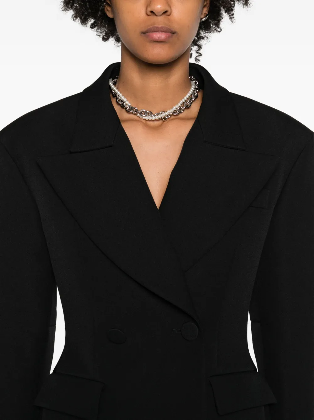 The Andamane Double-breasted Blazer In Black