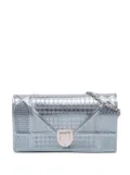 Christian Dior Pre-Owned 2015 Metallic Patent Microcannage Diorama Wallet on Chain crossbody bag - Blue