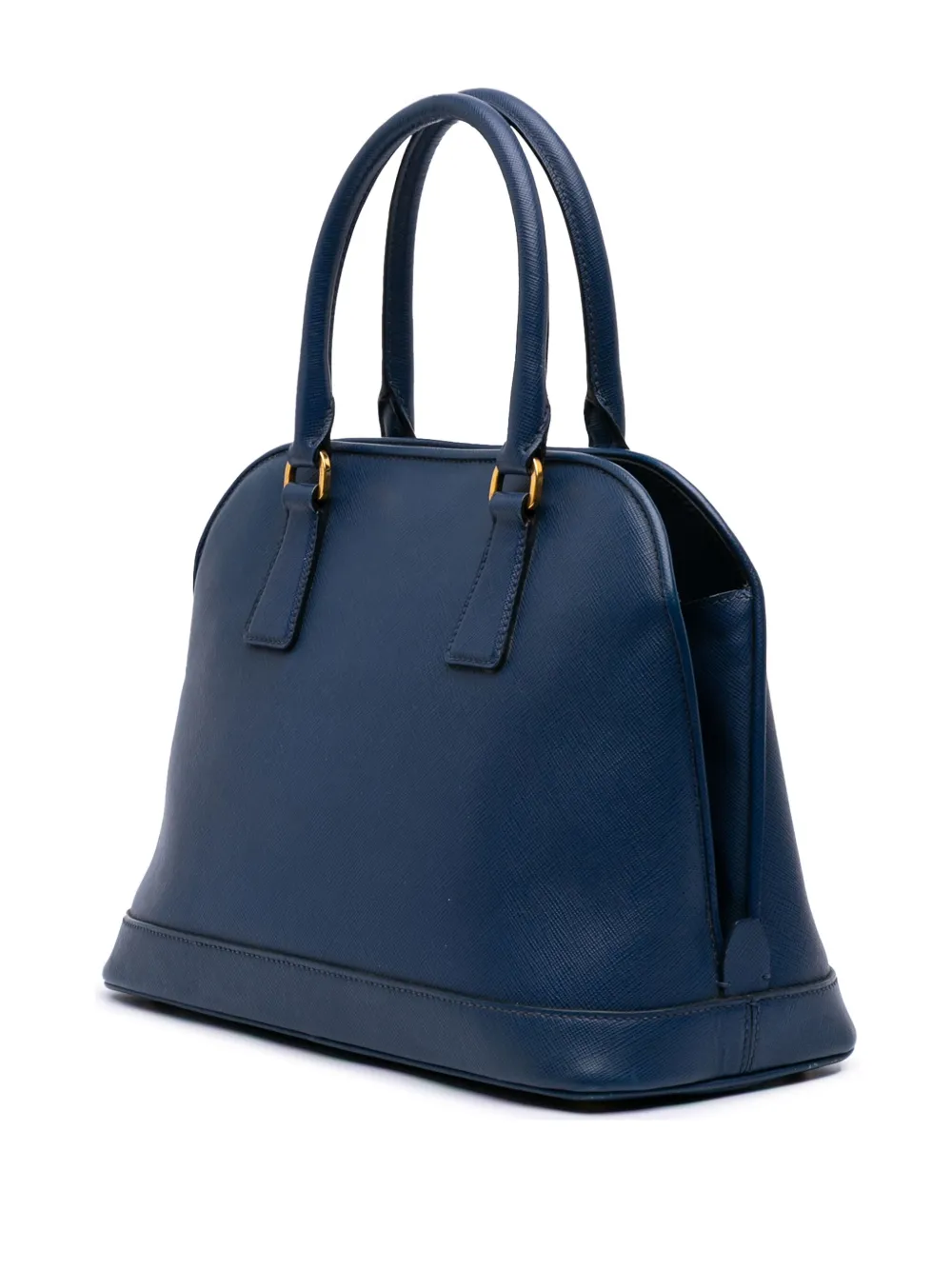 Pre-owned Prada 2000-2025 Medium Saffiano Lux Open Promenade Satchel In Blue
