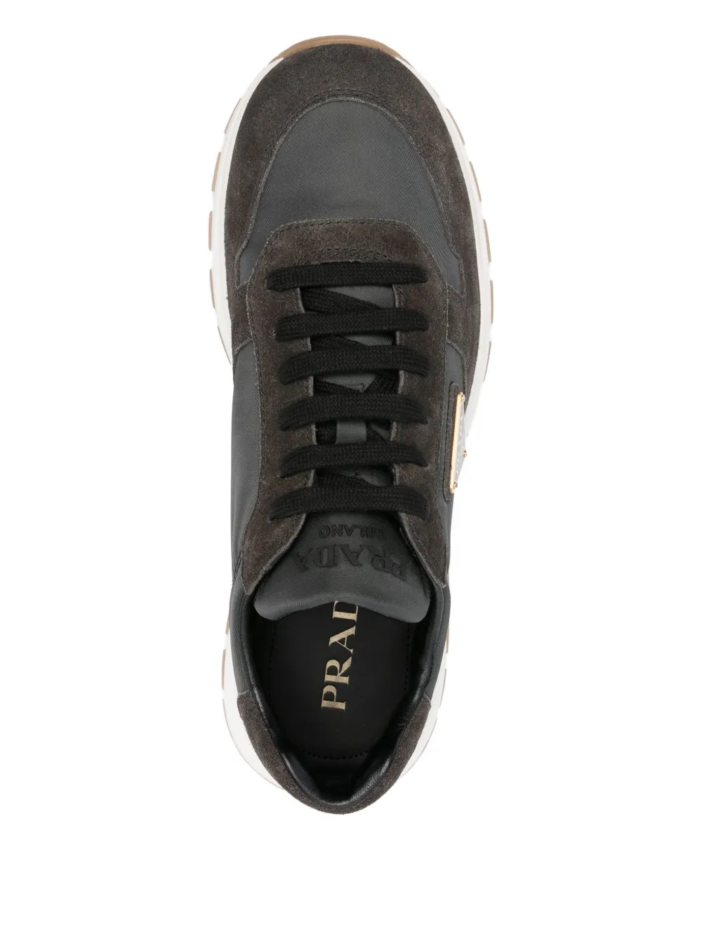 Prada suede-leather sneakers Grijs