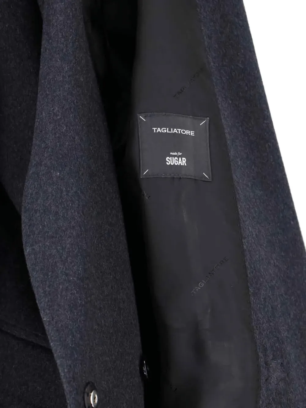 Tagliatore Notched Lapel Single-breasted Longline Jacket In Blue