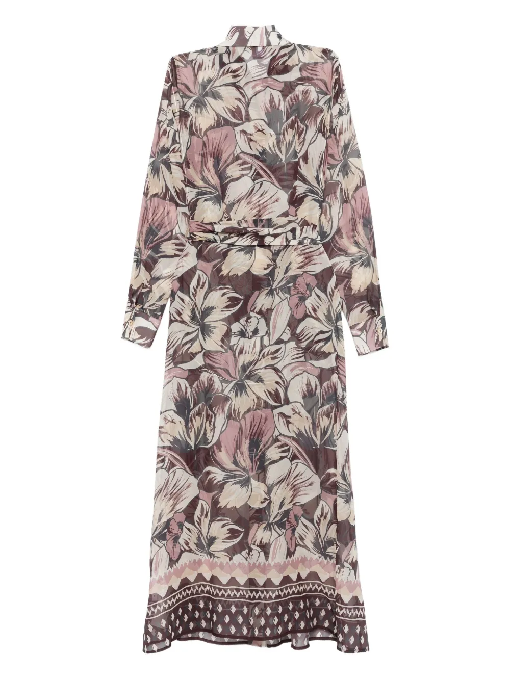 Eleventy Midi-jurk met ceintuur Paars