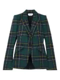 Alexander McQueen peak-lapel tartan-plaid blazer - Green