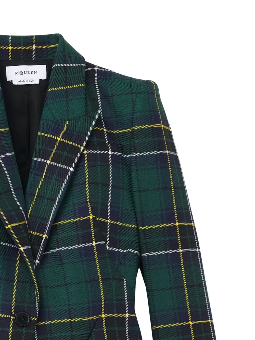 Alexander McQueen Geruite blazer met puntige revers Groen