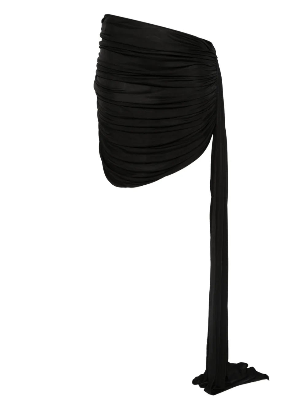 David Koma ruched asymmetric mini skirt | Black | Image 1