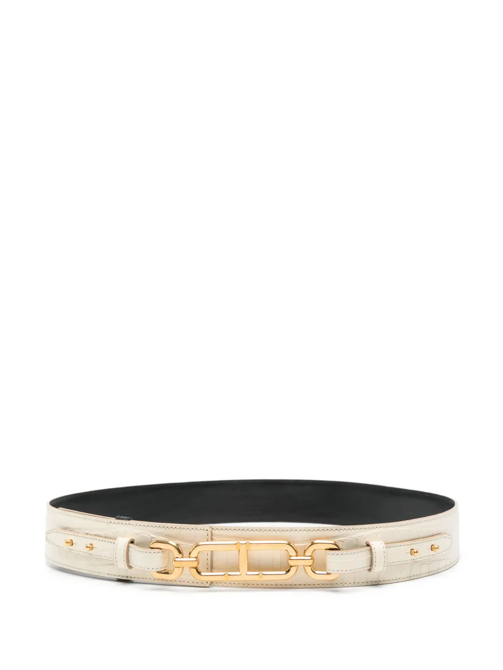 TOM FORD crocodile-embossed chain-link belt | Neutrals | Image 1