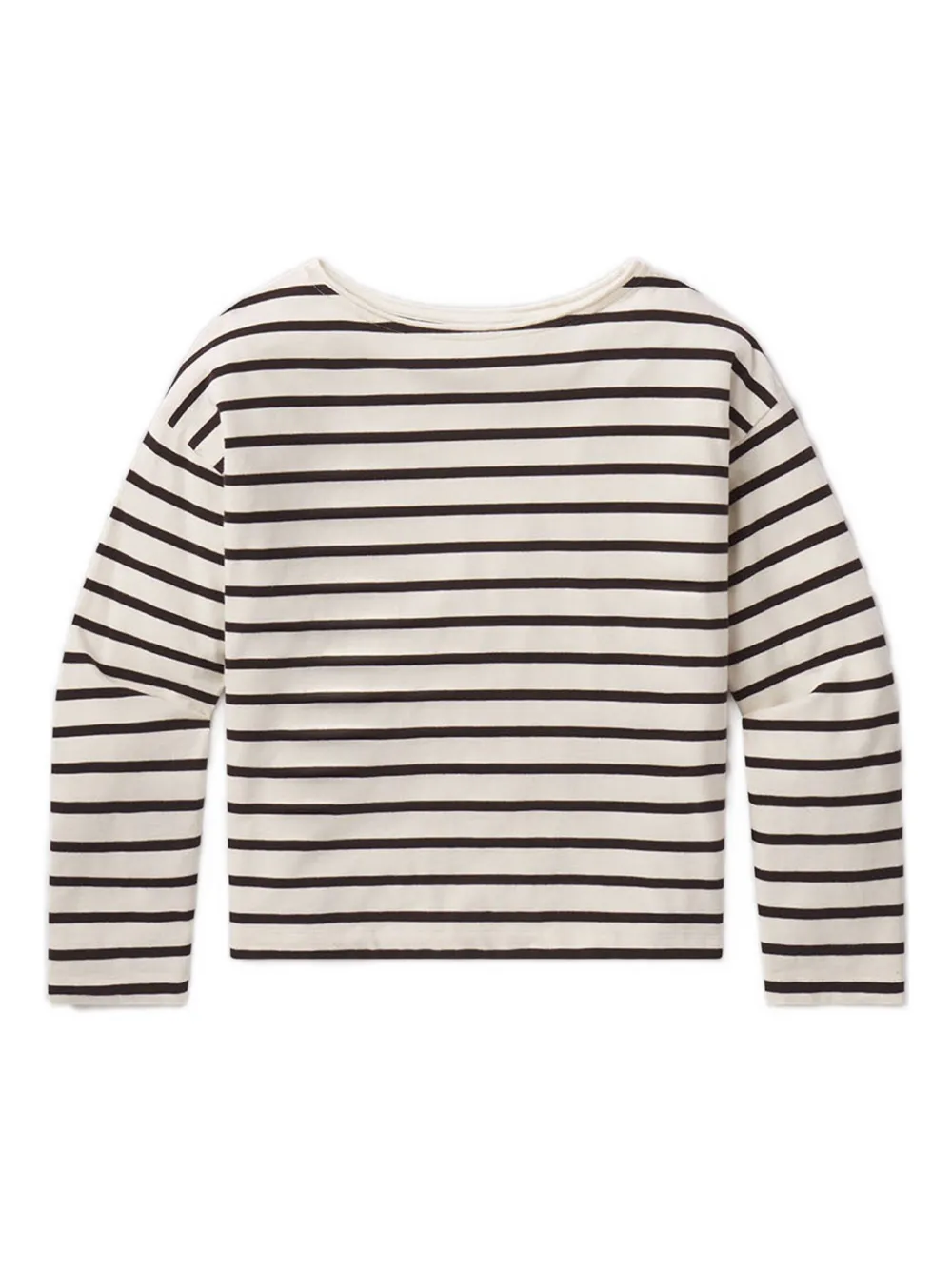 boat-neck striped T-shirt
