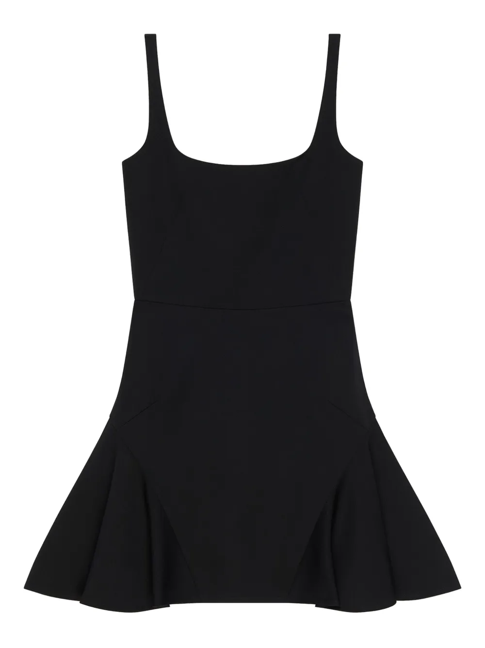 square-neck fluted mini day dress