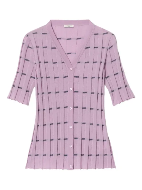 Lafayette 148 ribbed-knit stripe cardigan