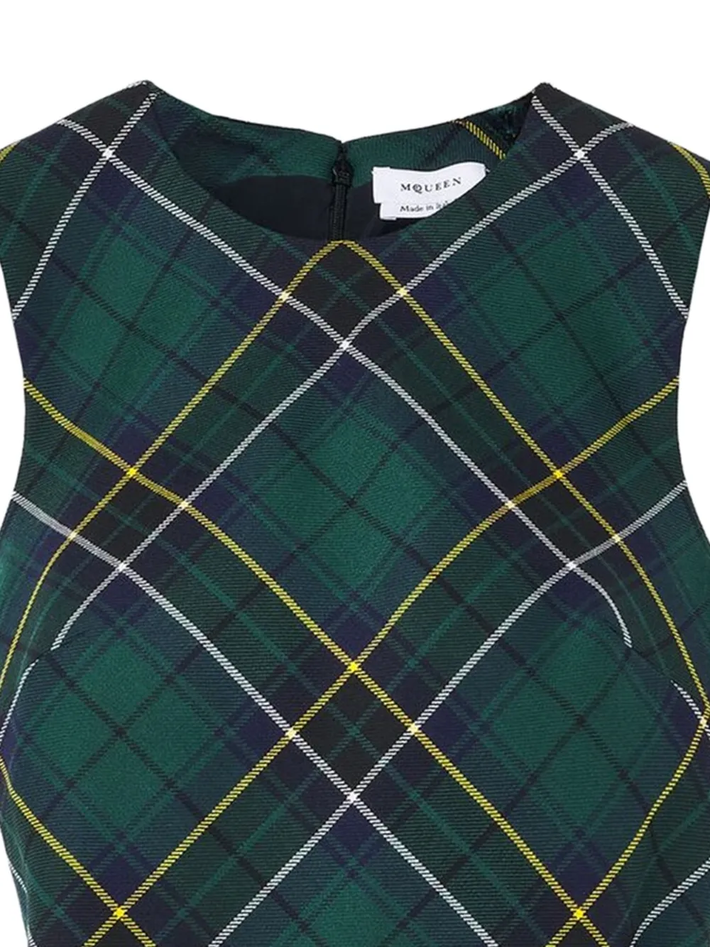 Alexander McQueen plaid sleeveless mini dress - Groen