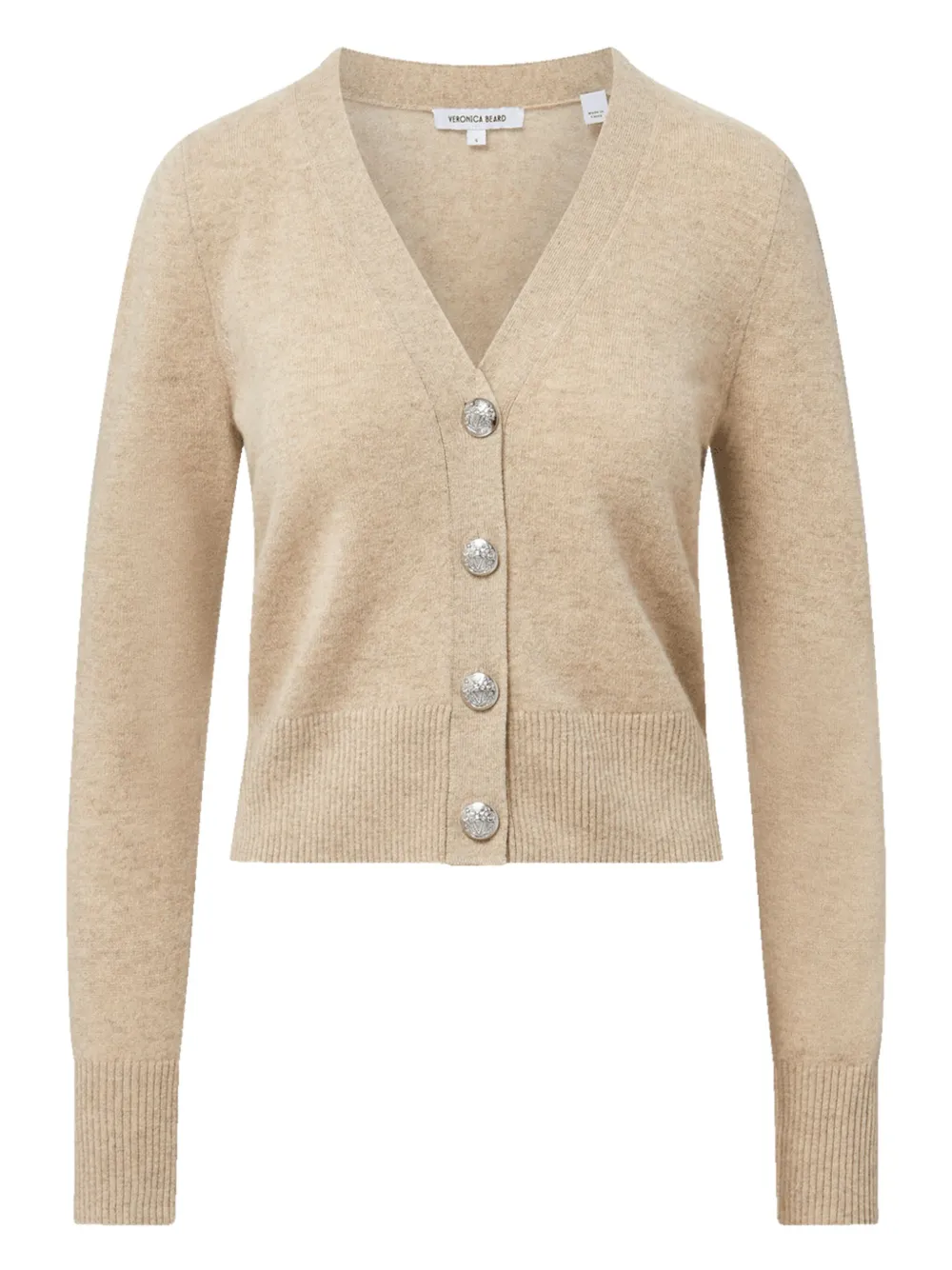 Veronica Beard button-embellished cashmere cardigan Beige