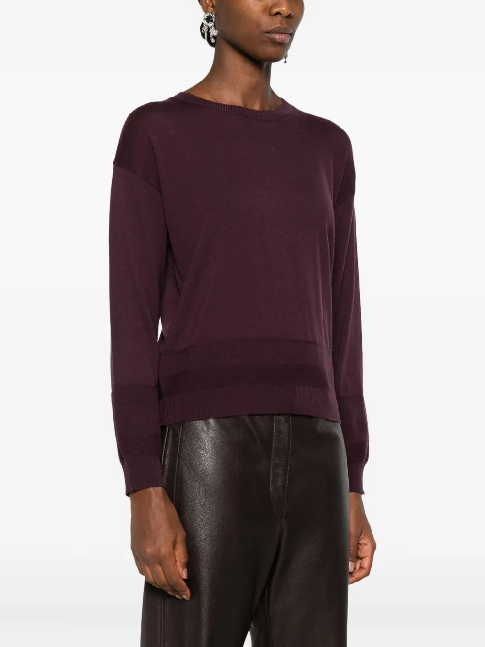 Eleventy Sweater met ronde hals Paars